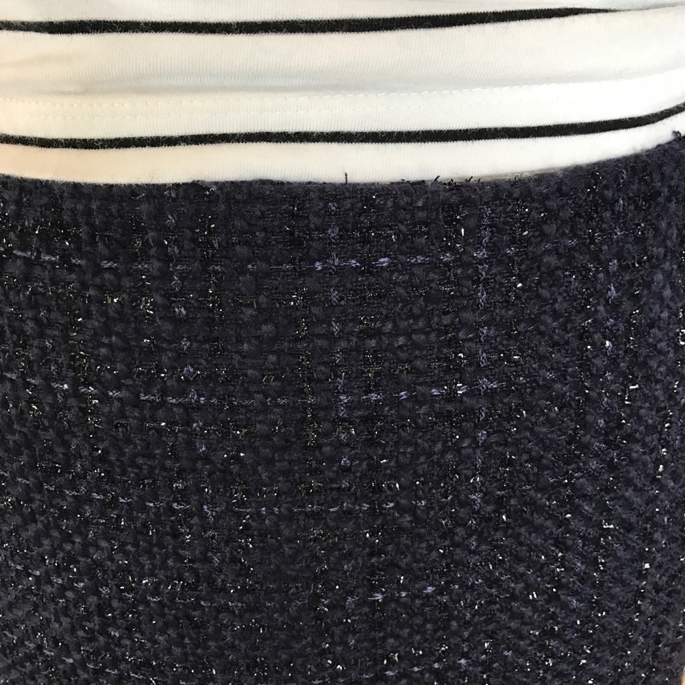 Victoria's Secret mini skirt navy blue plaid tweed - Picture 5 of 9